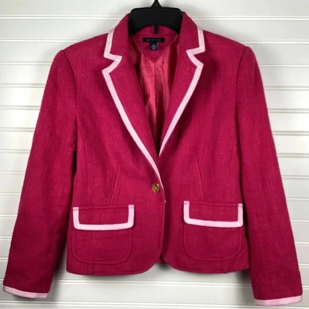 Tommy Hilfiger Pink Blazer Jacketet Size Medium 100% Cotton